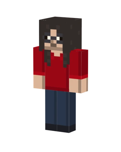 Picture to Minecraft skin example shown in 3D
