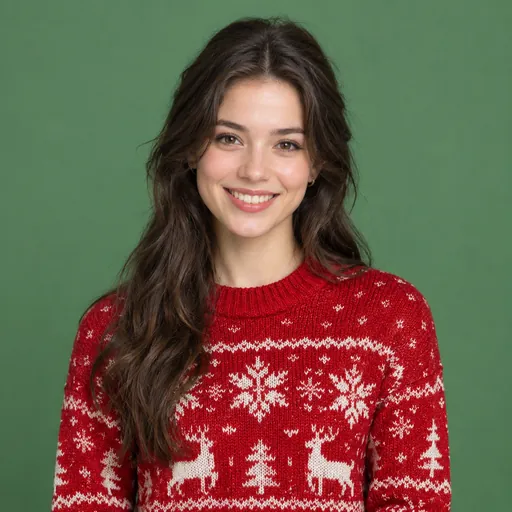 Christmas minecraft skin input: fictional portrait in a red holiday sweater