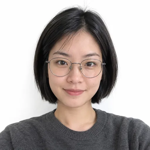 Photo to Minecraft skin example input: fictional portrait with short black hair and glasses