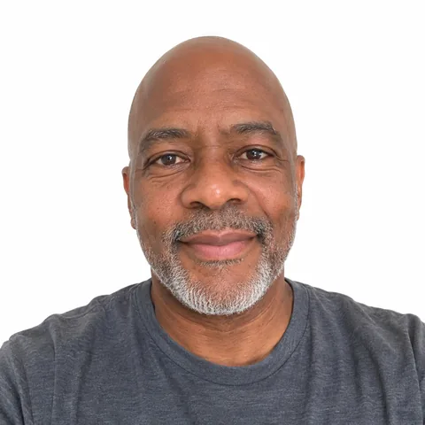 photo to Minecraft skin example – bald older man (fictional portrait)