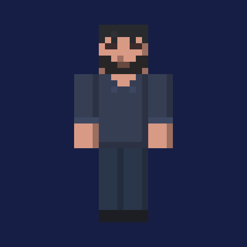 photo to Minecraft skin example – full beard (front view)