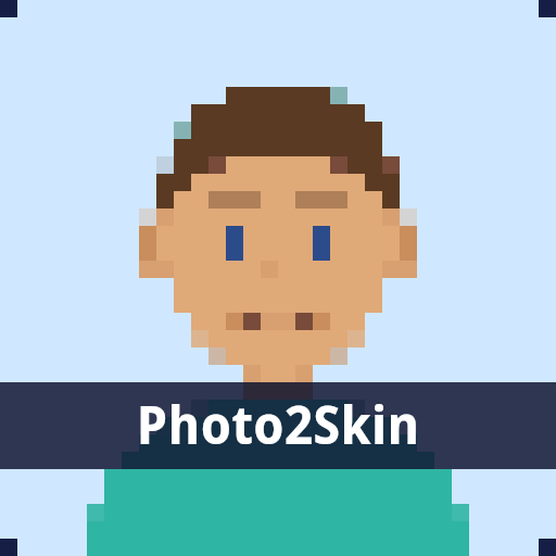 Watermarked pixel art portrait with brown hair and a teal shirt
